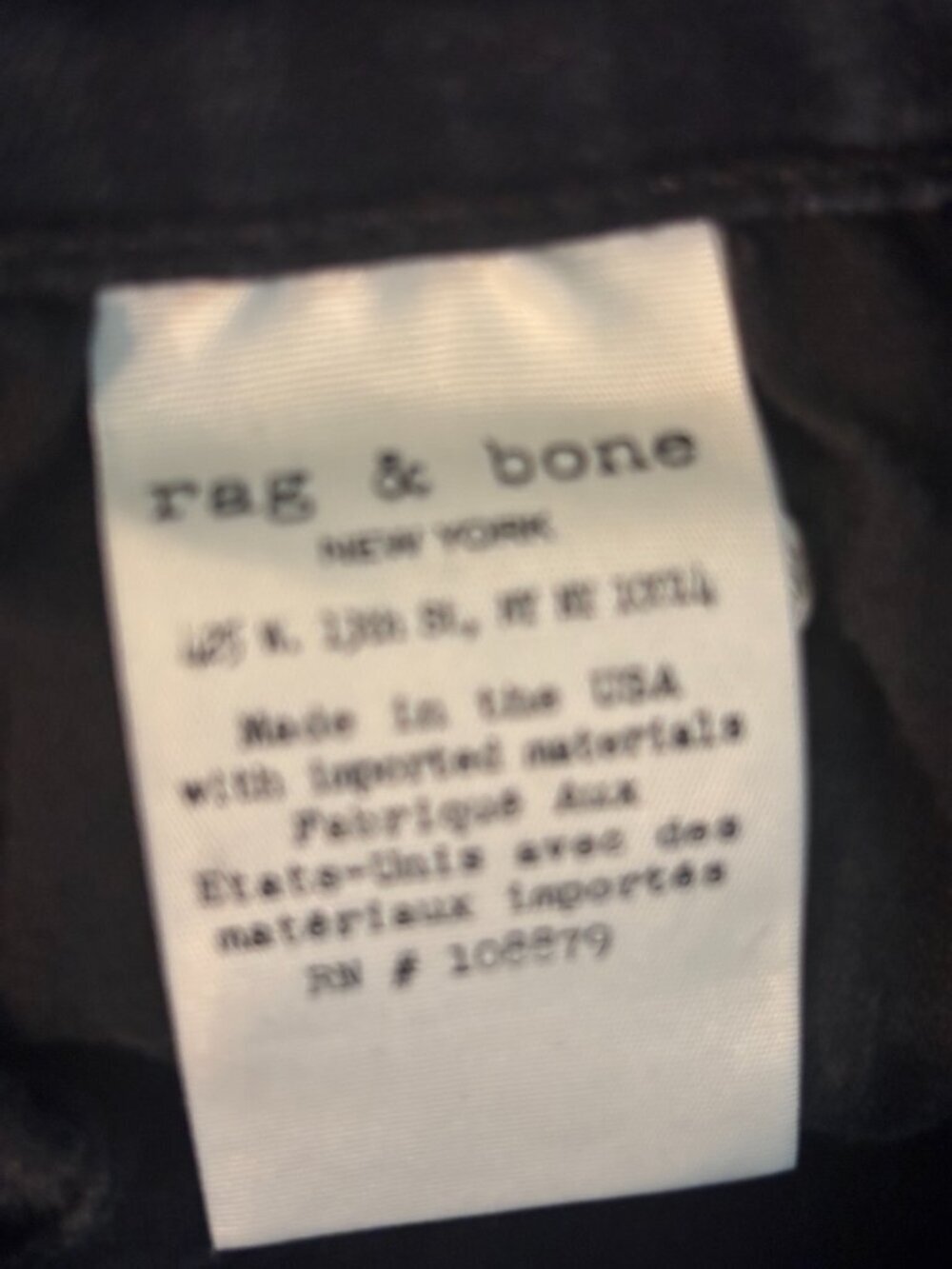 Rag and Bone Ankle Skinny Jeans Washed Black Raw Hem Size 29/8 Like New - Picture 6 of 7